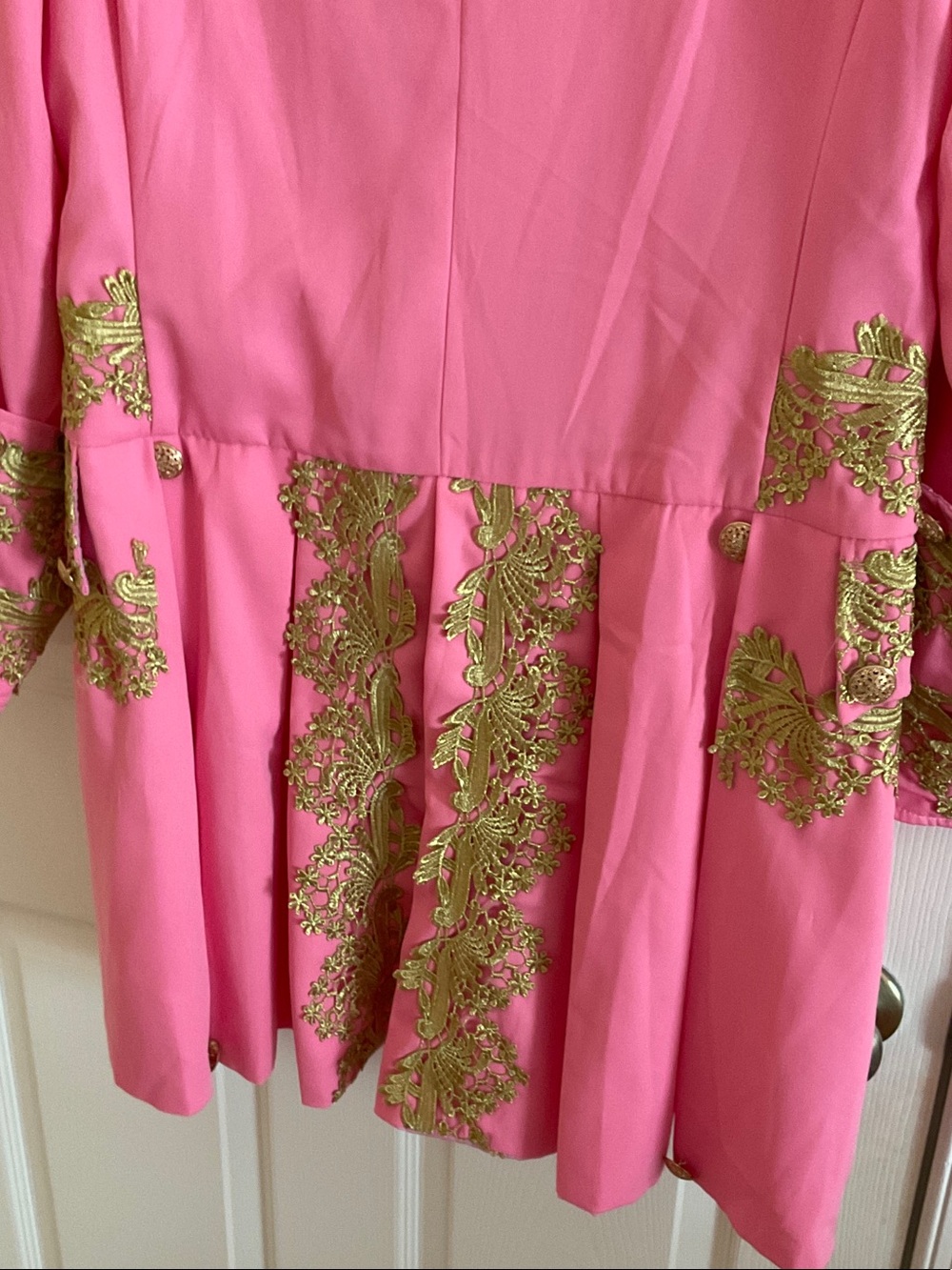 Pink Jacket with Gold Embroidered Trim - Picture 4 of 5